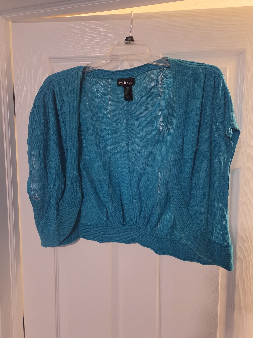 Lane Bryant Teal Cropped Open Cardigan Bolero